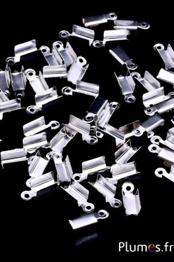 Embout pince - 11 x 5 x 4 mm, trou 2 mm - argenté